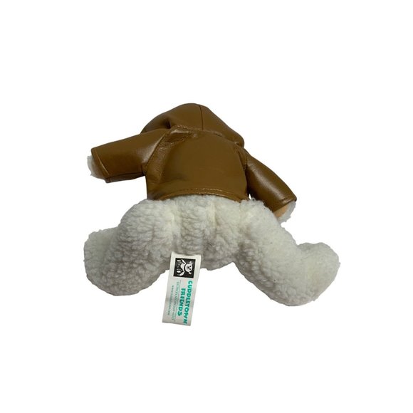 Cuddletown Friends Vintage plush Stuffed Animal Toy with Faux Leather Jacket 8.5 - Picture 2 of 4